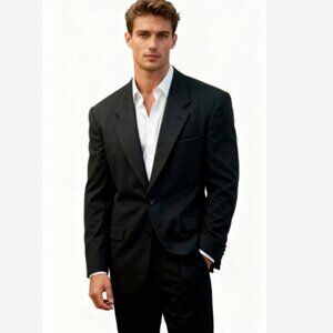 Oscar de la Renta Sport Coat Jacket Men’s Size 46R Brown Tweed Cashmere & Wool